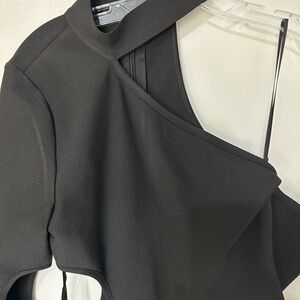 Elegant One Shoulder Black Dress